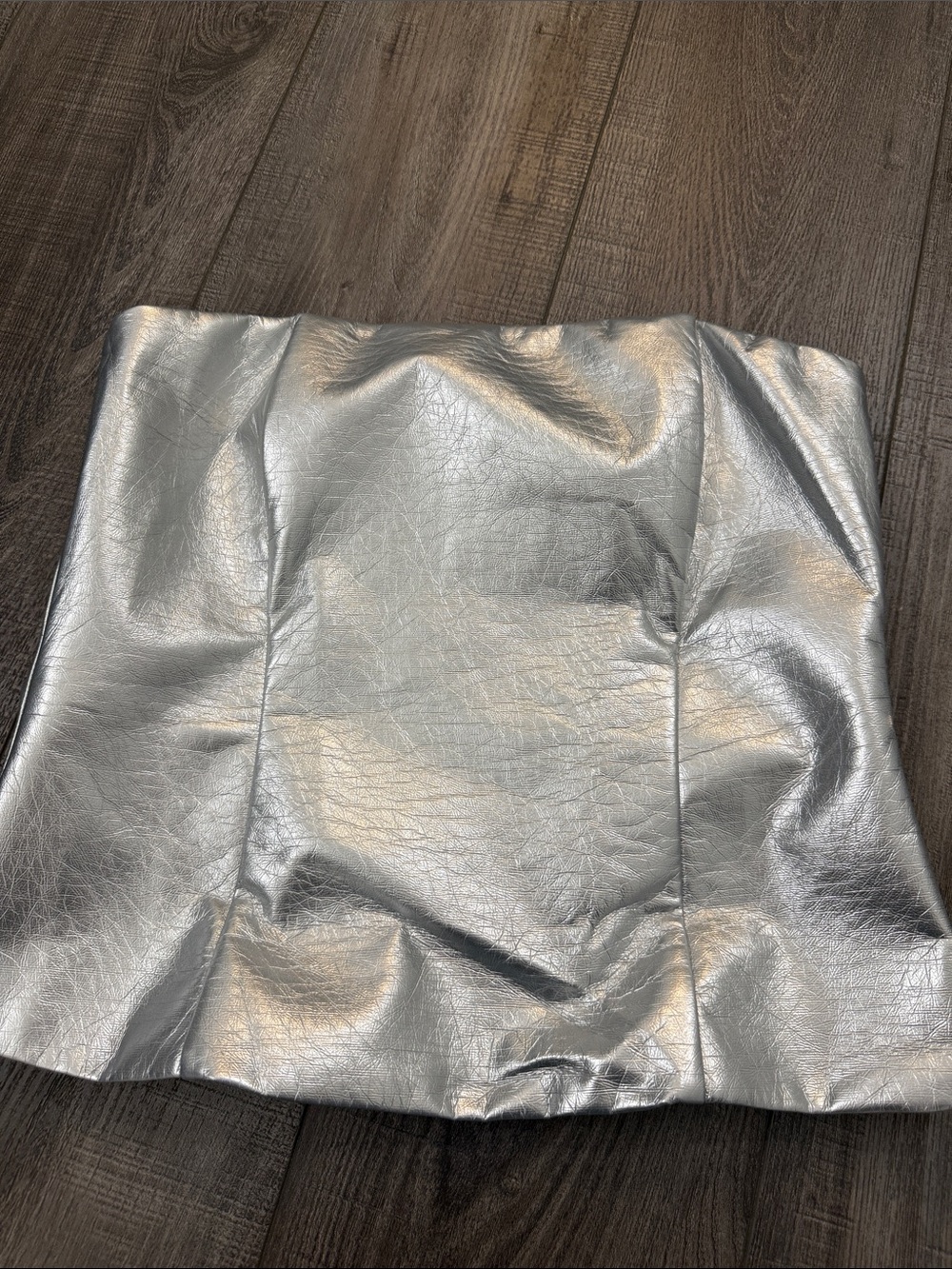 Super down Silver Metallic Women's corset - Sleek Strapless Style